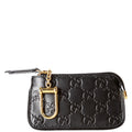 Gucci 447964 GG Leather Key Pouch Black