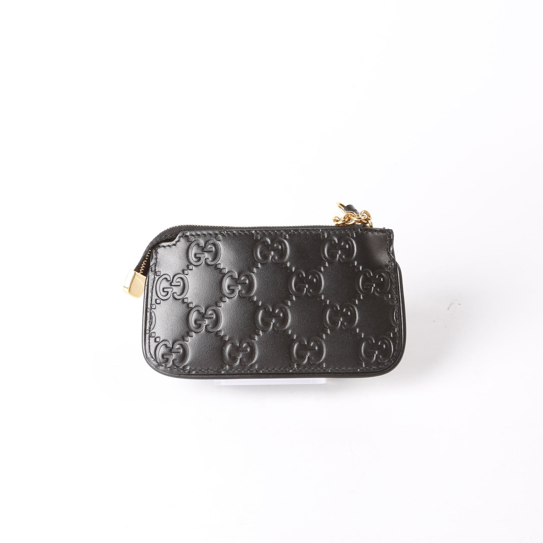 Gucci 447964 GG Leather Key Pouch Black