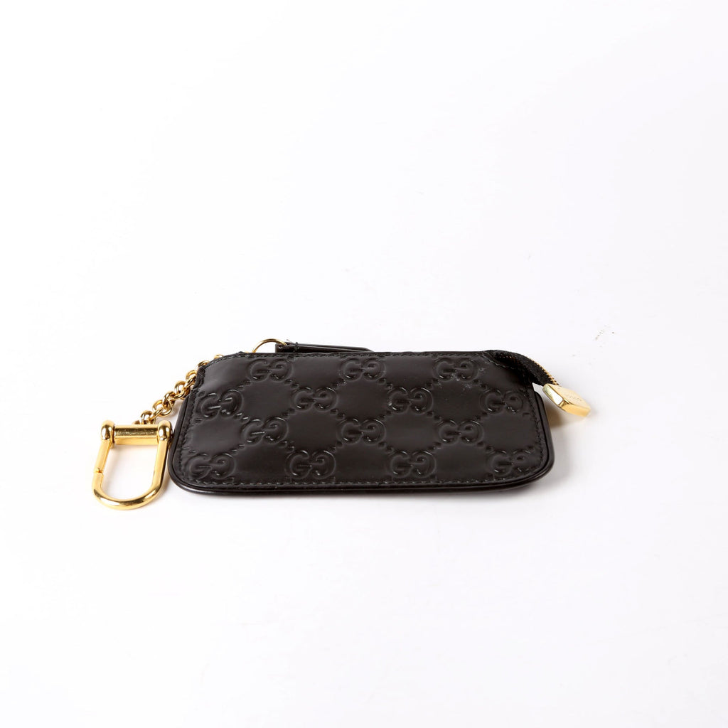 Gucci 447964 GG Leather Key Pouch Black
