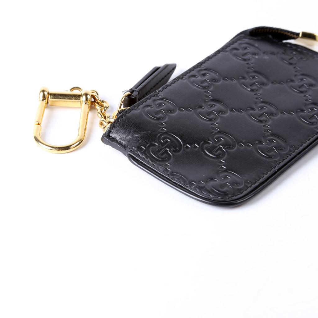 Gucci 447964 GG Leather Key Pouch Black