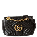446744 Marmont Leather Shoulder Mini Flap Black