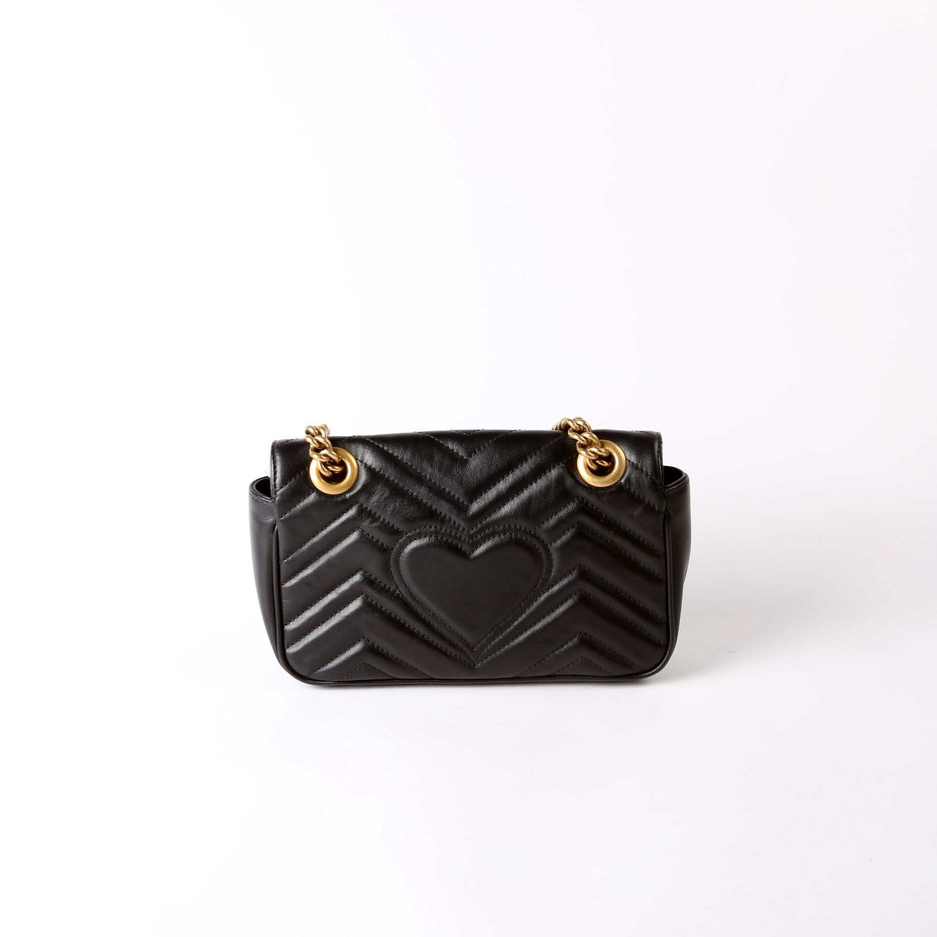 446744 Marmont Leather Shoulder Mini Flap Black