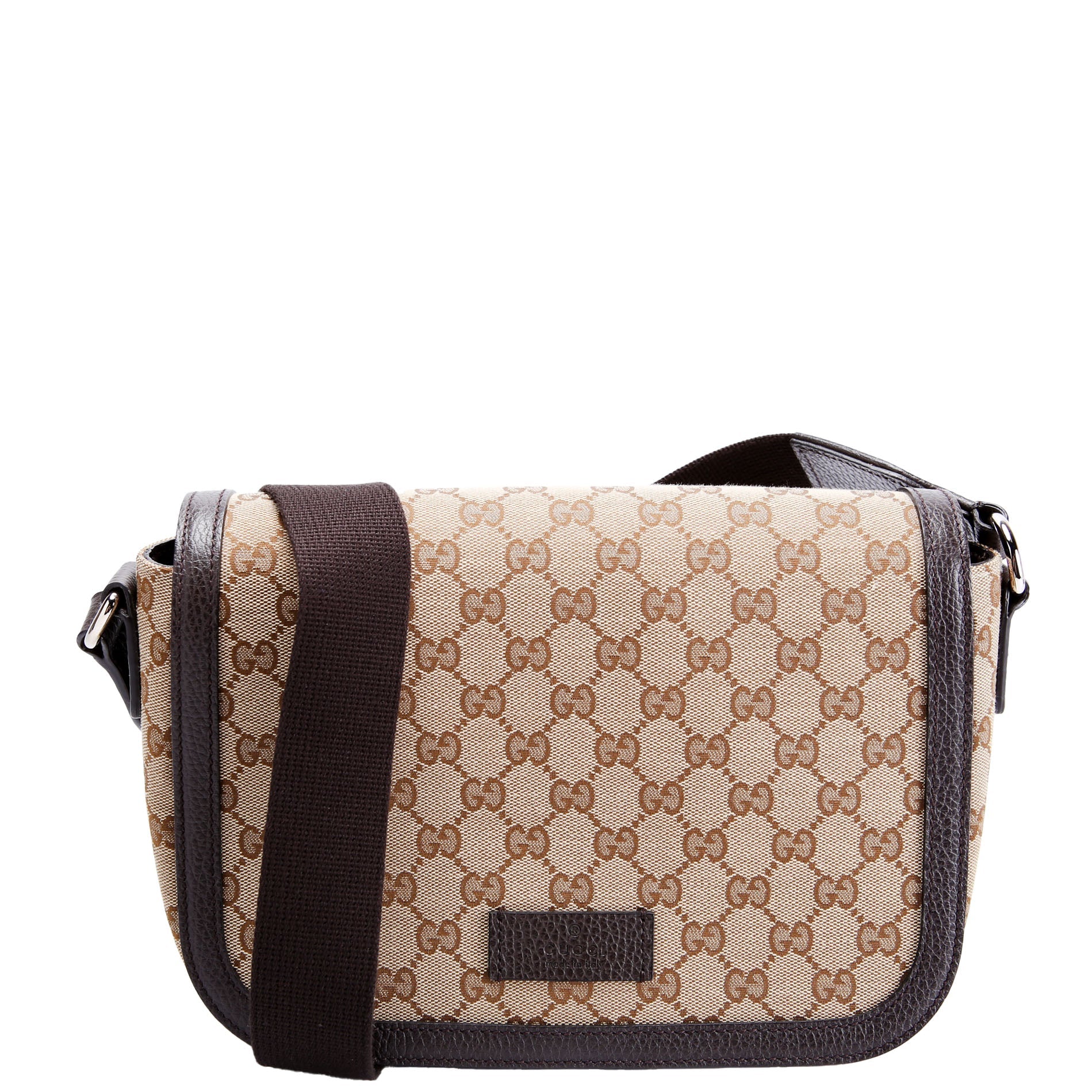 Gucci 449172 GG Canvas Messenger Brown