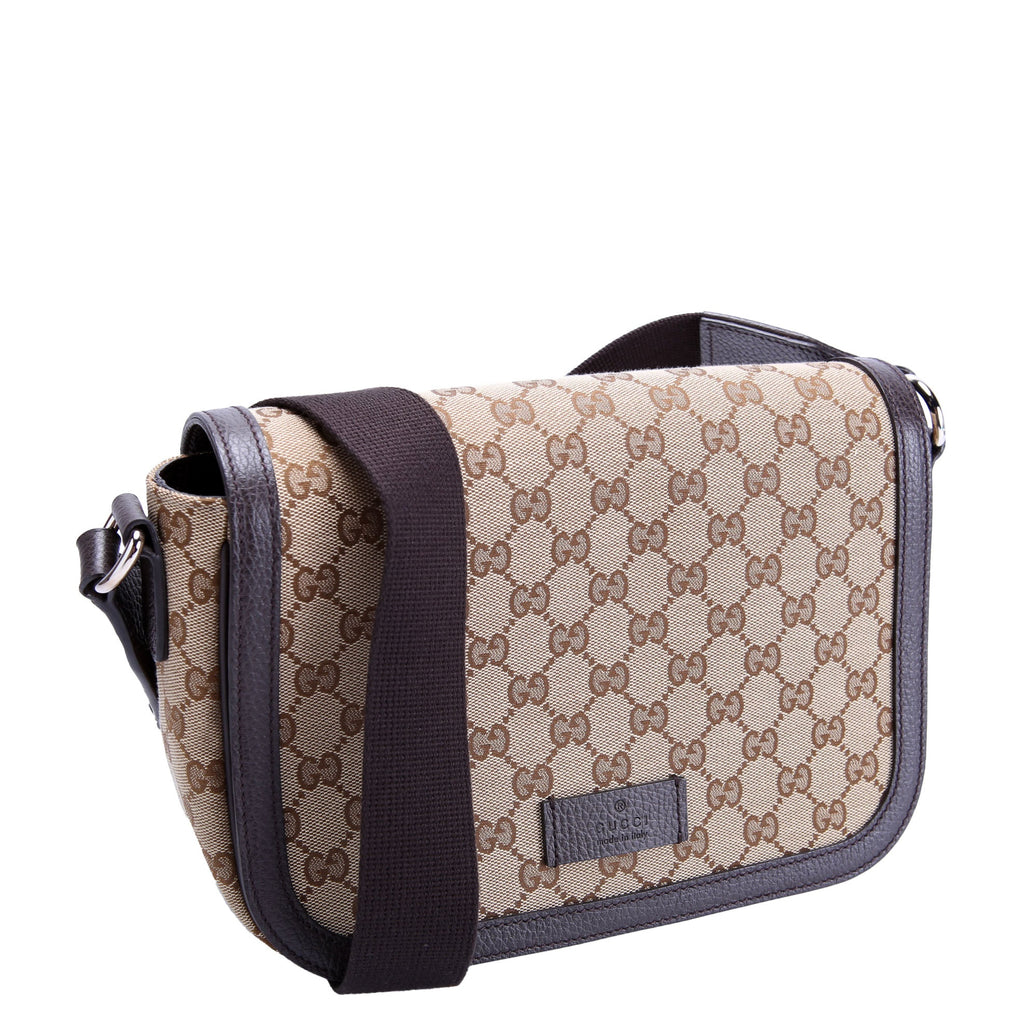 Gucci 449172 GG Canvas Messenger Brown