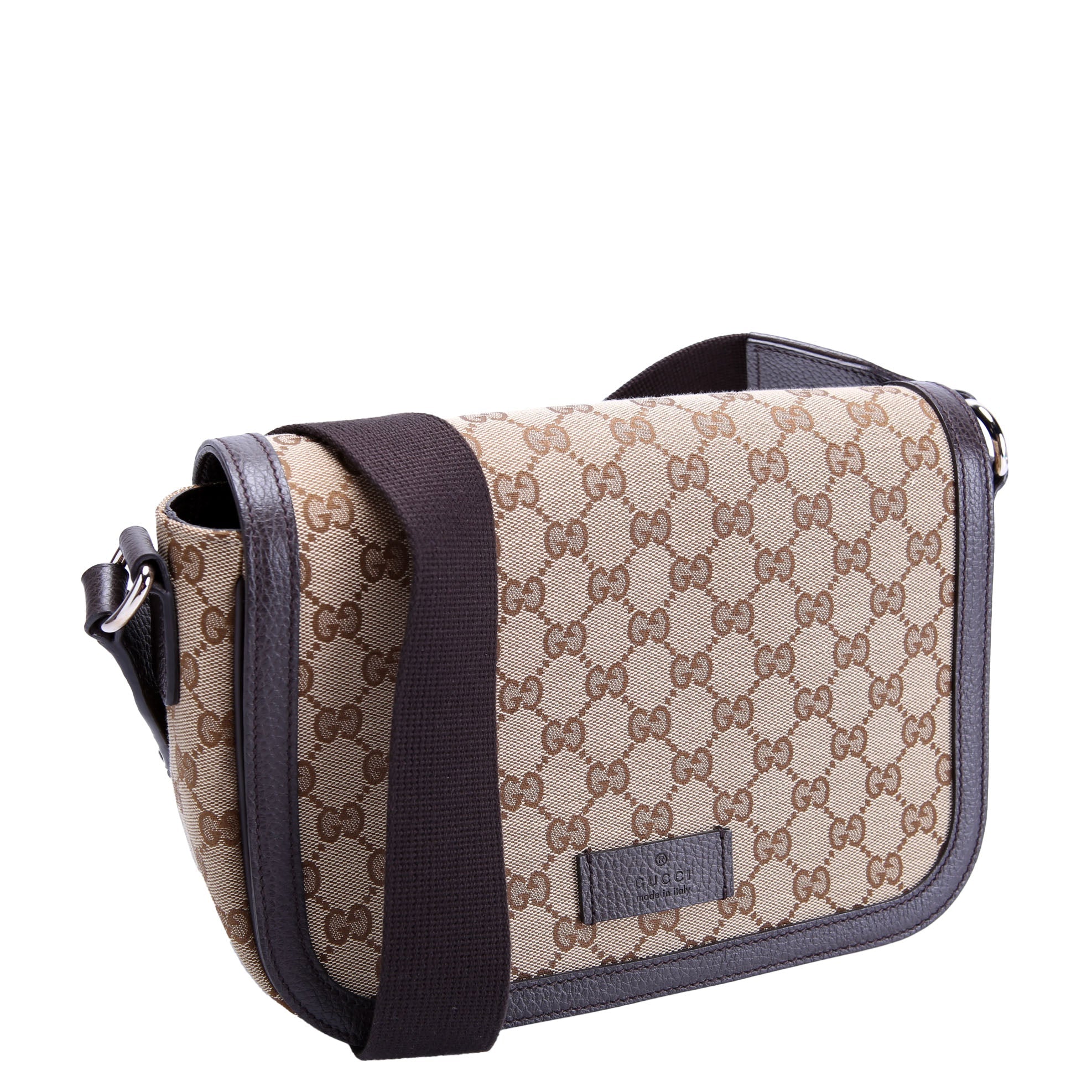 Gucci 449172 GG Canvas Messenger Brown