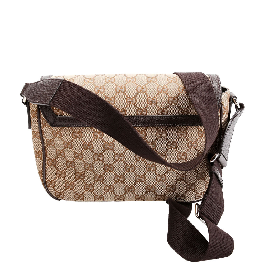 Gucci 449172 GG Canvas Messenger Brown