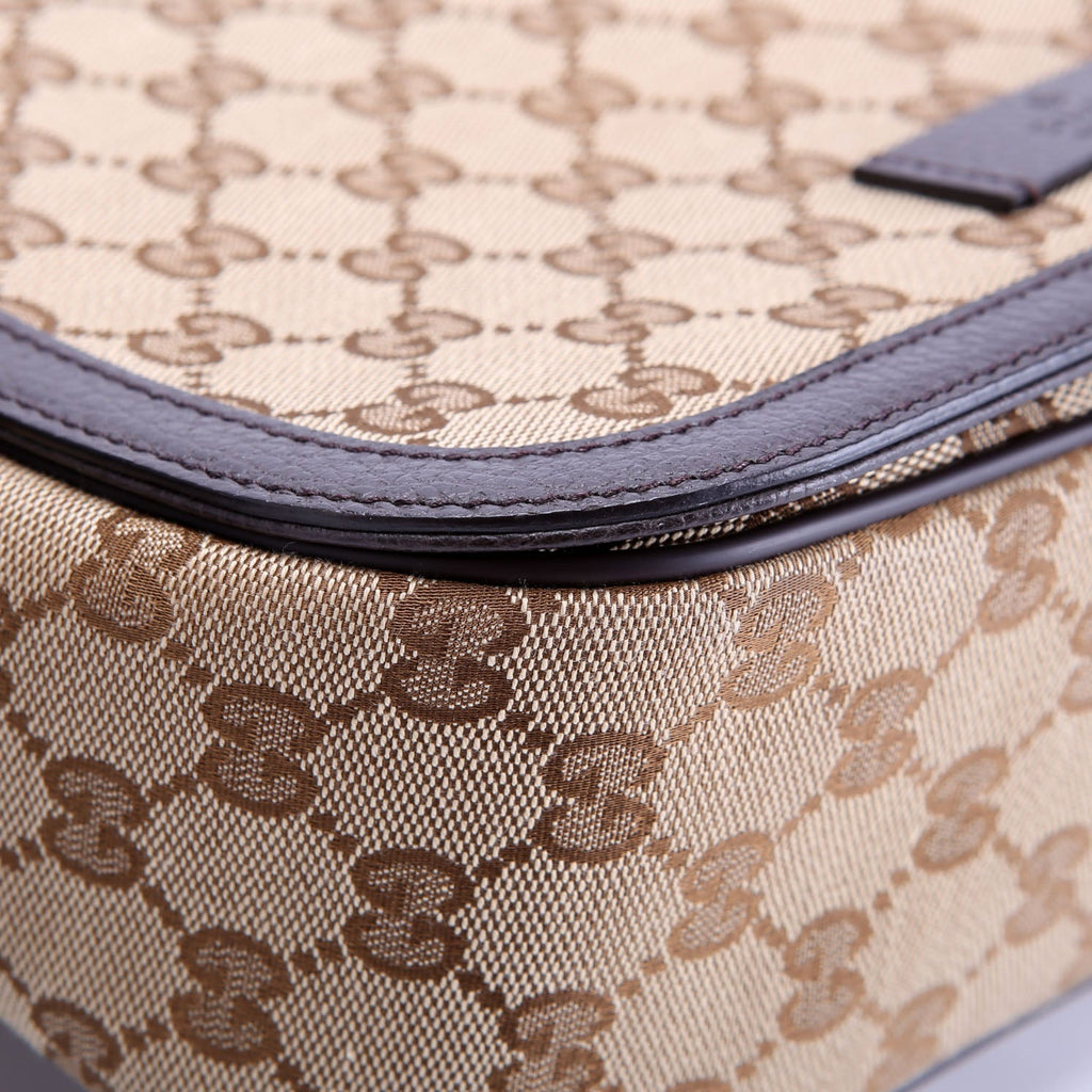 Gucci 449172 GG Canvas Messenger Brown