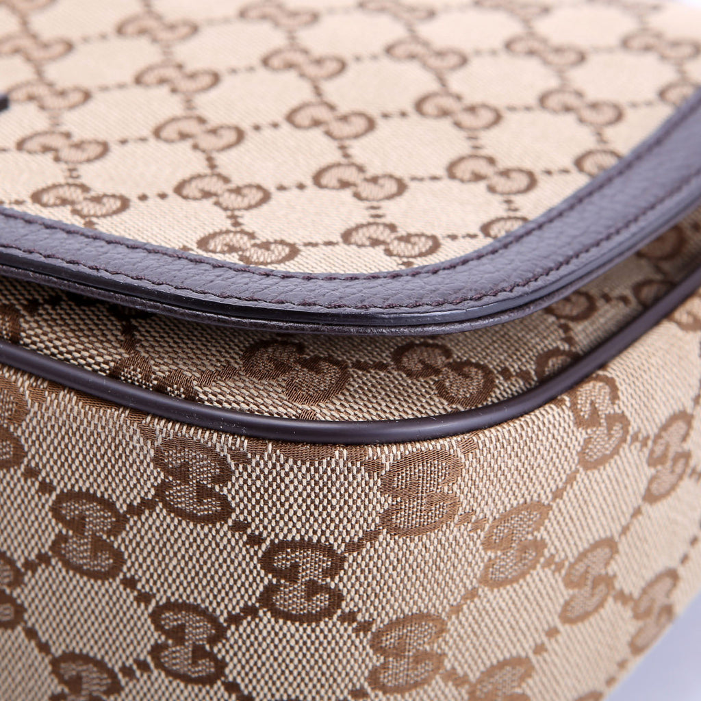 Gucci 449172 GG Canvas Messenger Brown