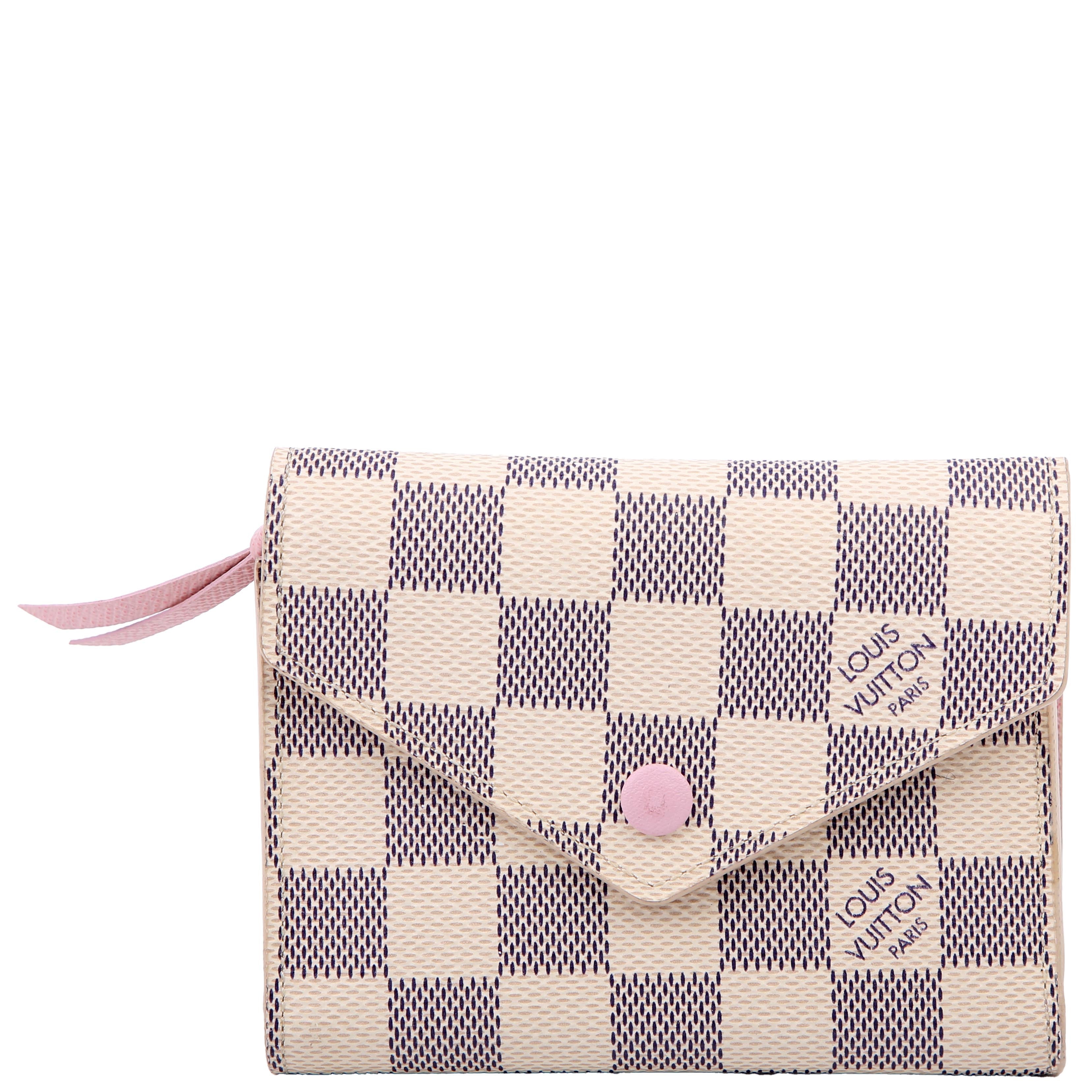 Victorine Wallet Damier Azur Pink