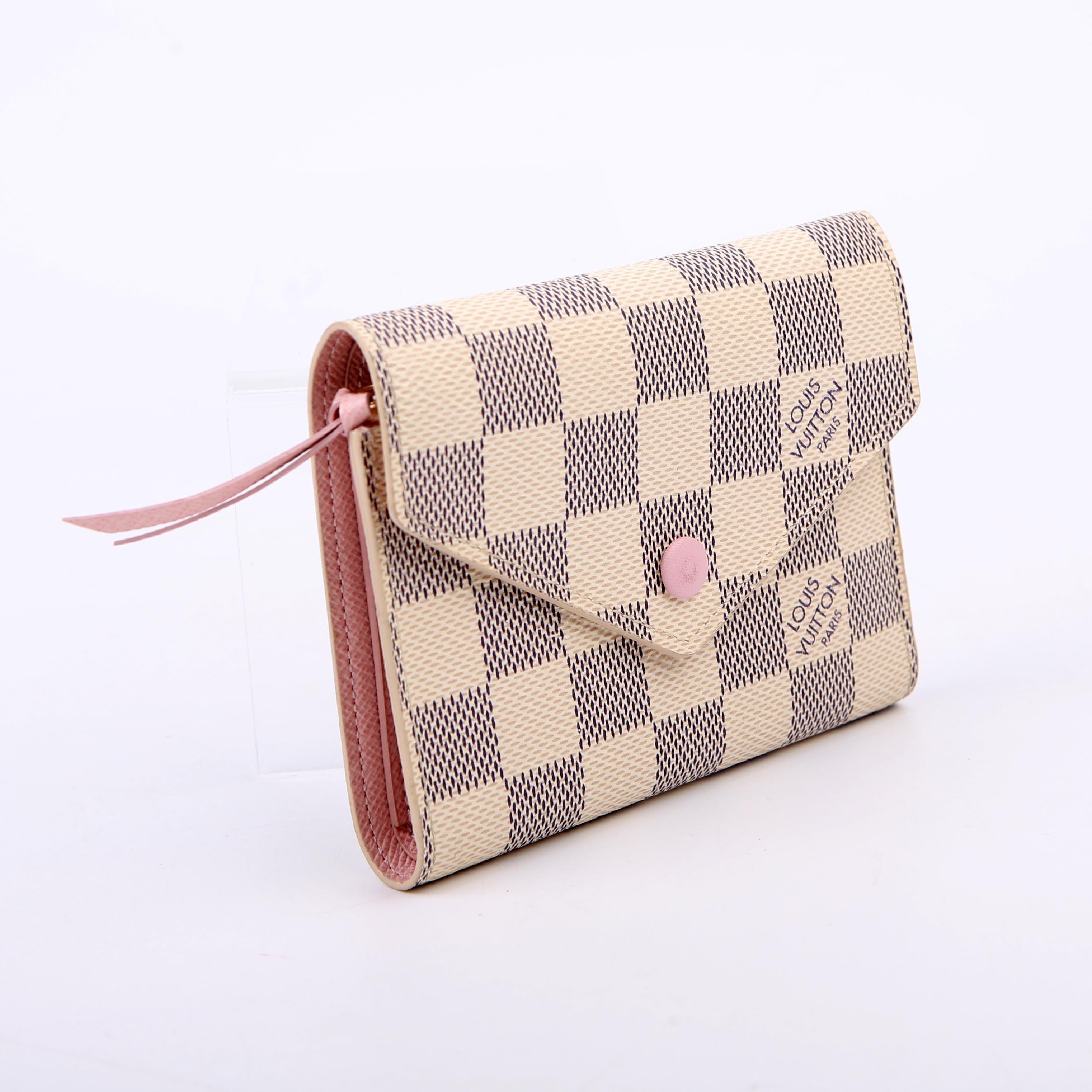 Victorine Wallet Damier Azur Pink