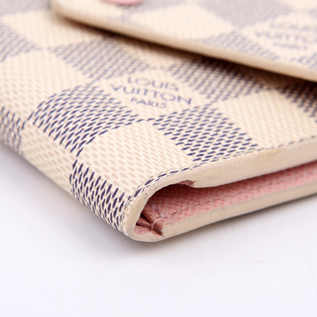 Victorine Wallet Damier Azur Pink