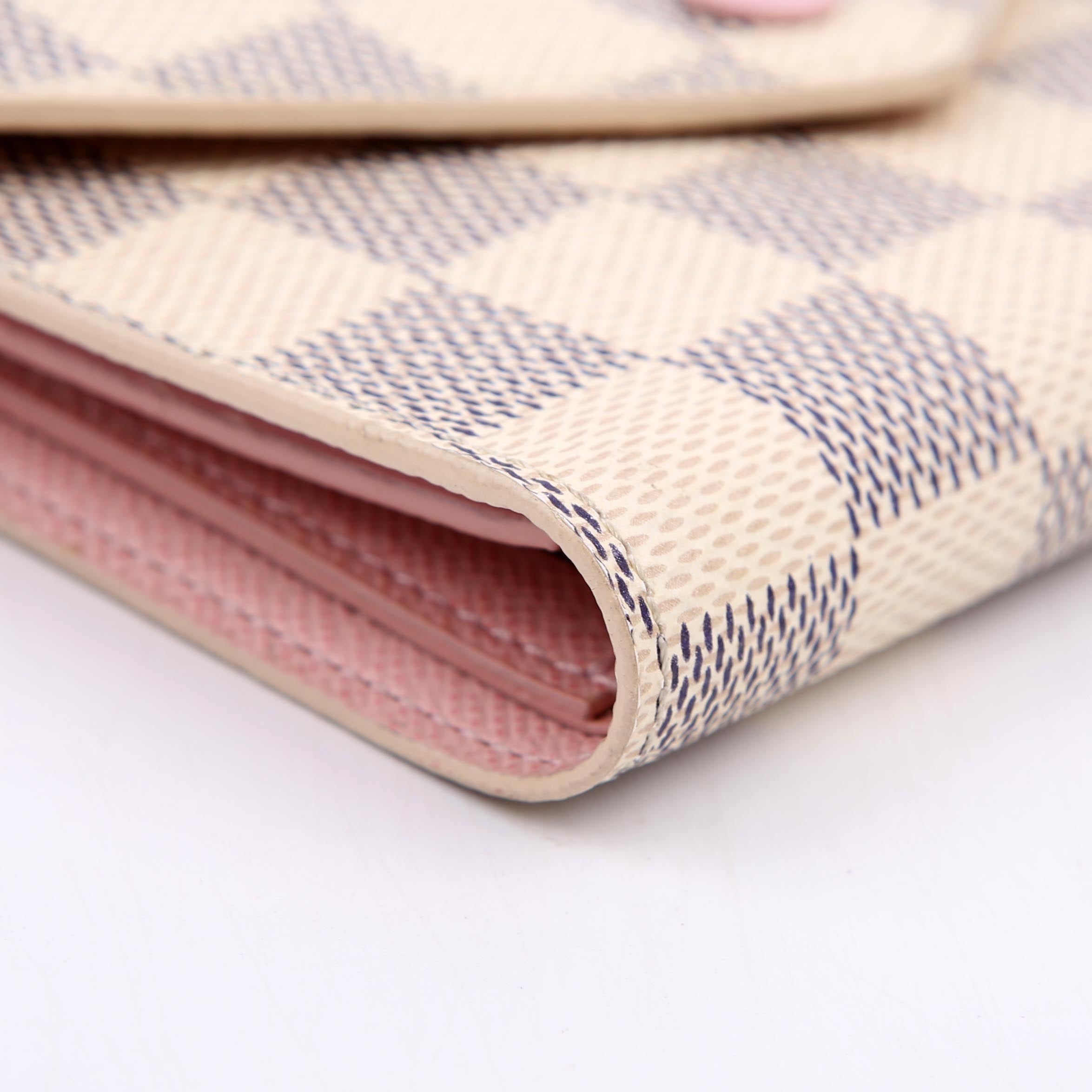 Victorine Wallet Damier Azur Pink