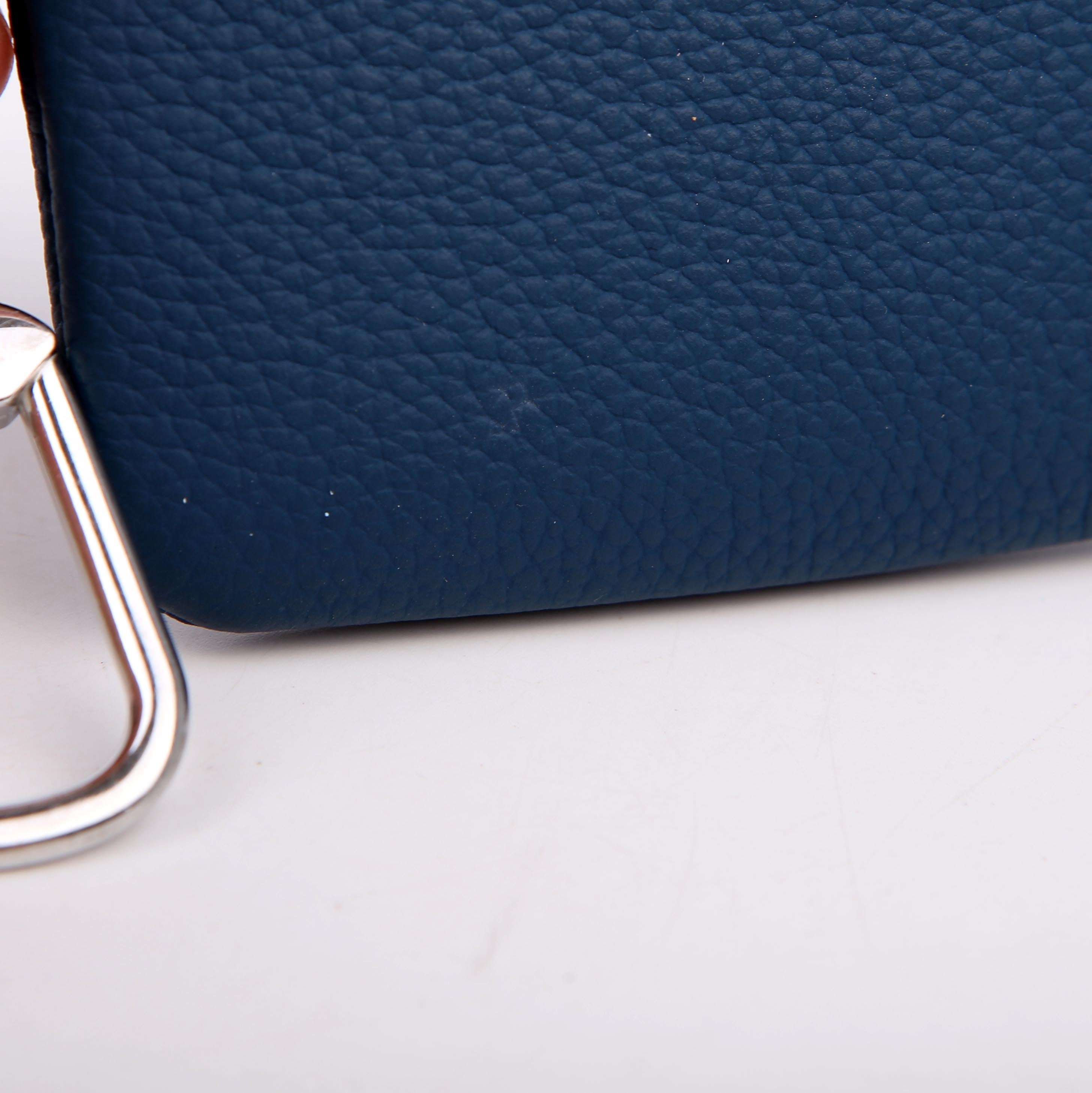 Key Pouch Leather Aerogram Blue