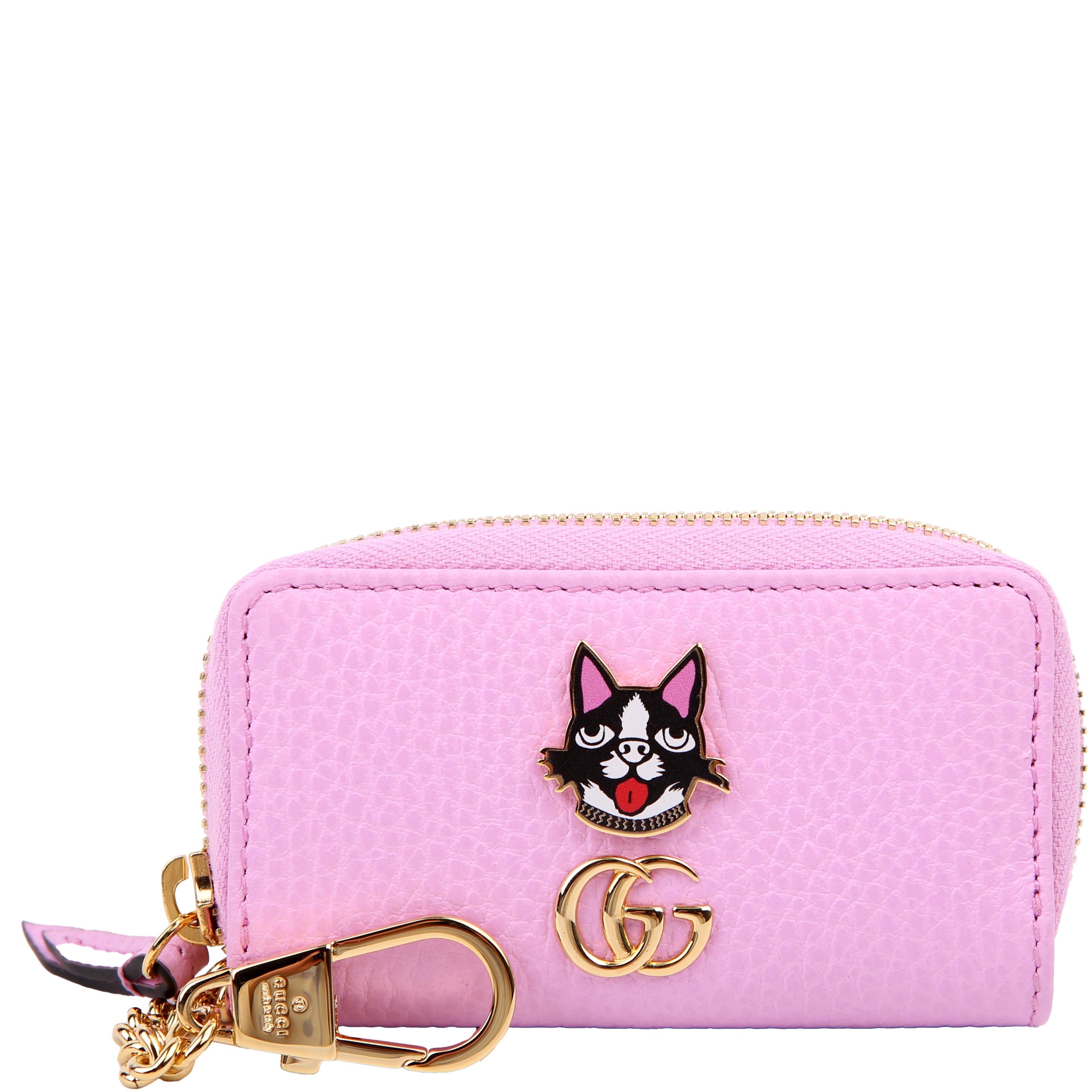 Gucci 499403 GG Marmont Bosco Key Case Pink