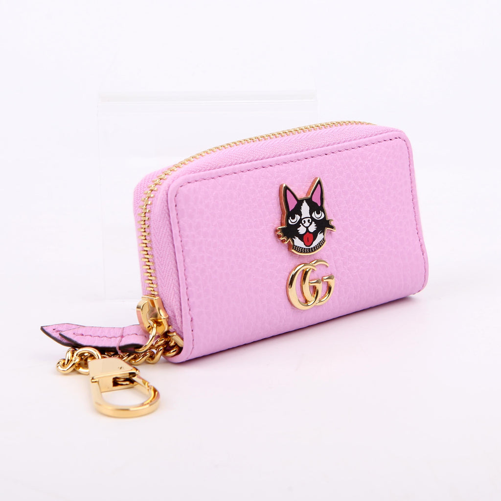 Gucci 499403 GG Marmont Bosco Key Case Pink