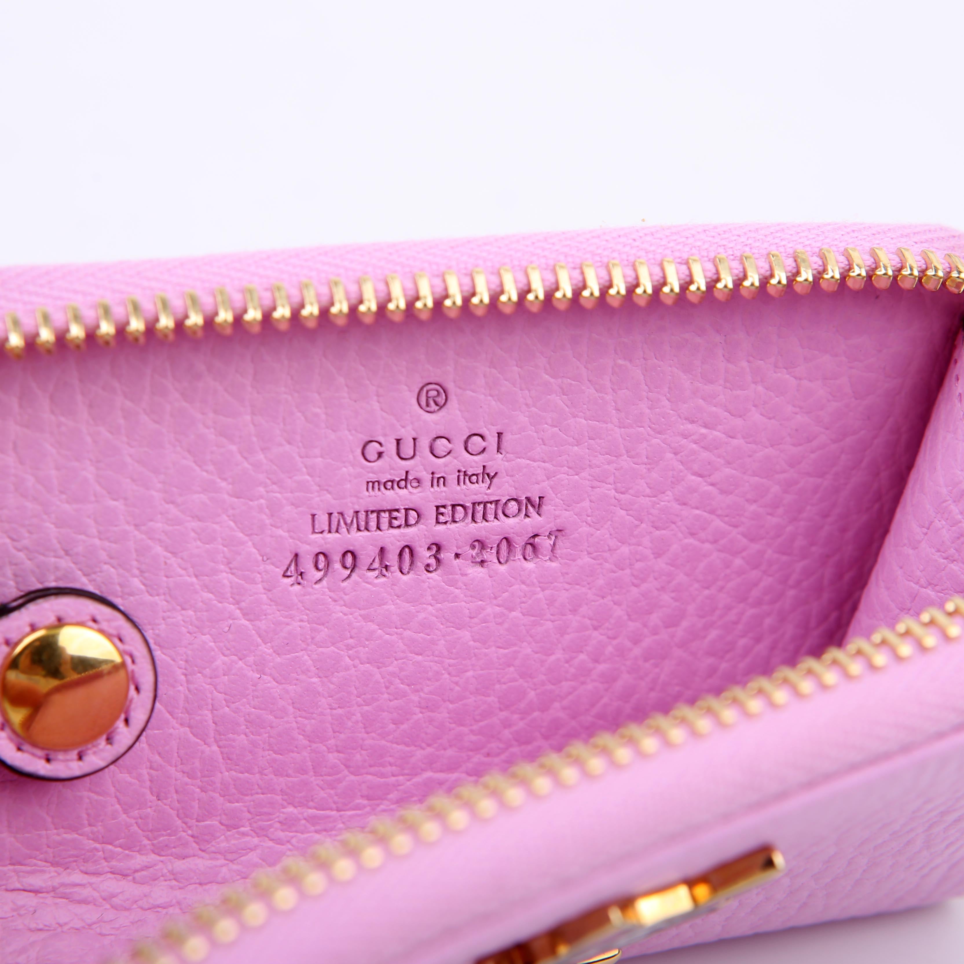 Gucci 499403 GG Marmont Bosco Key Case Pink