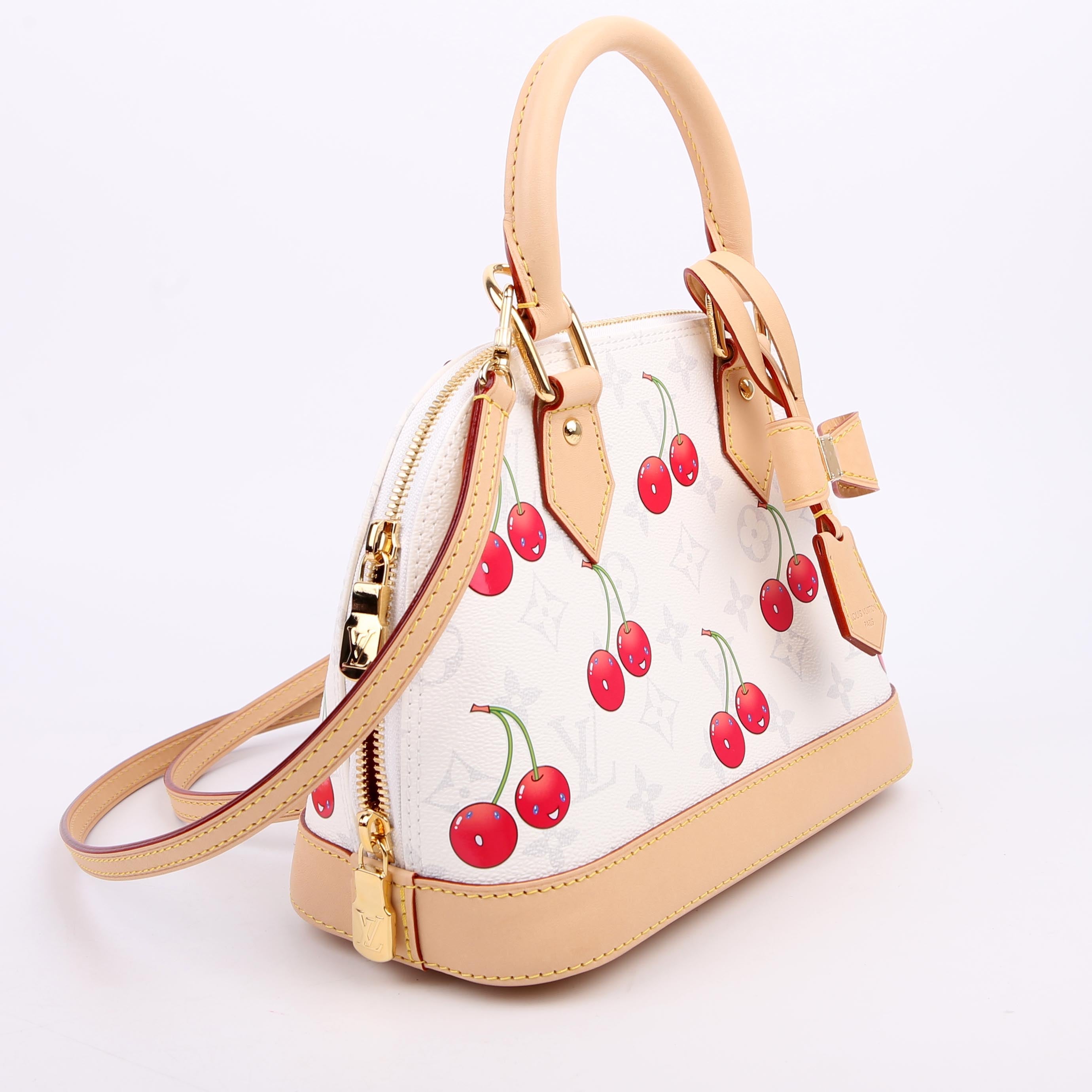 LV X TM Alma BB Cerises Monogram White