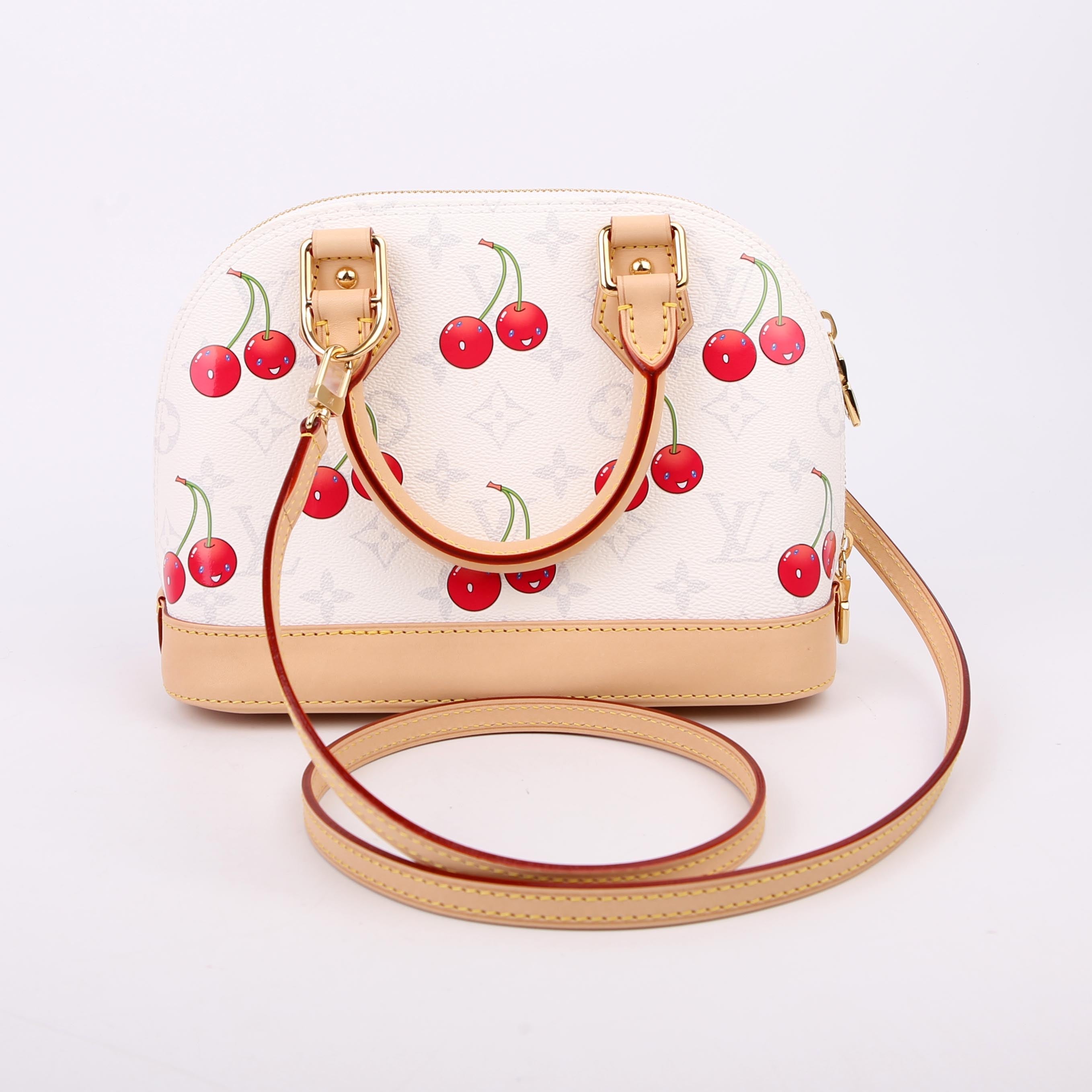 LV X TM Alma BB Cerises Monogram White