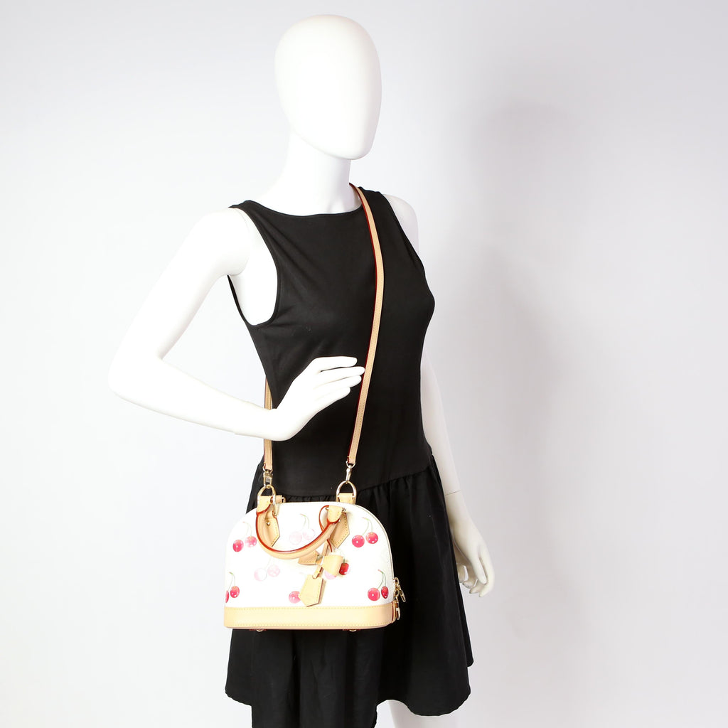 LV X TM Alma BB Cerises Monogram White