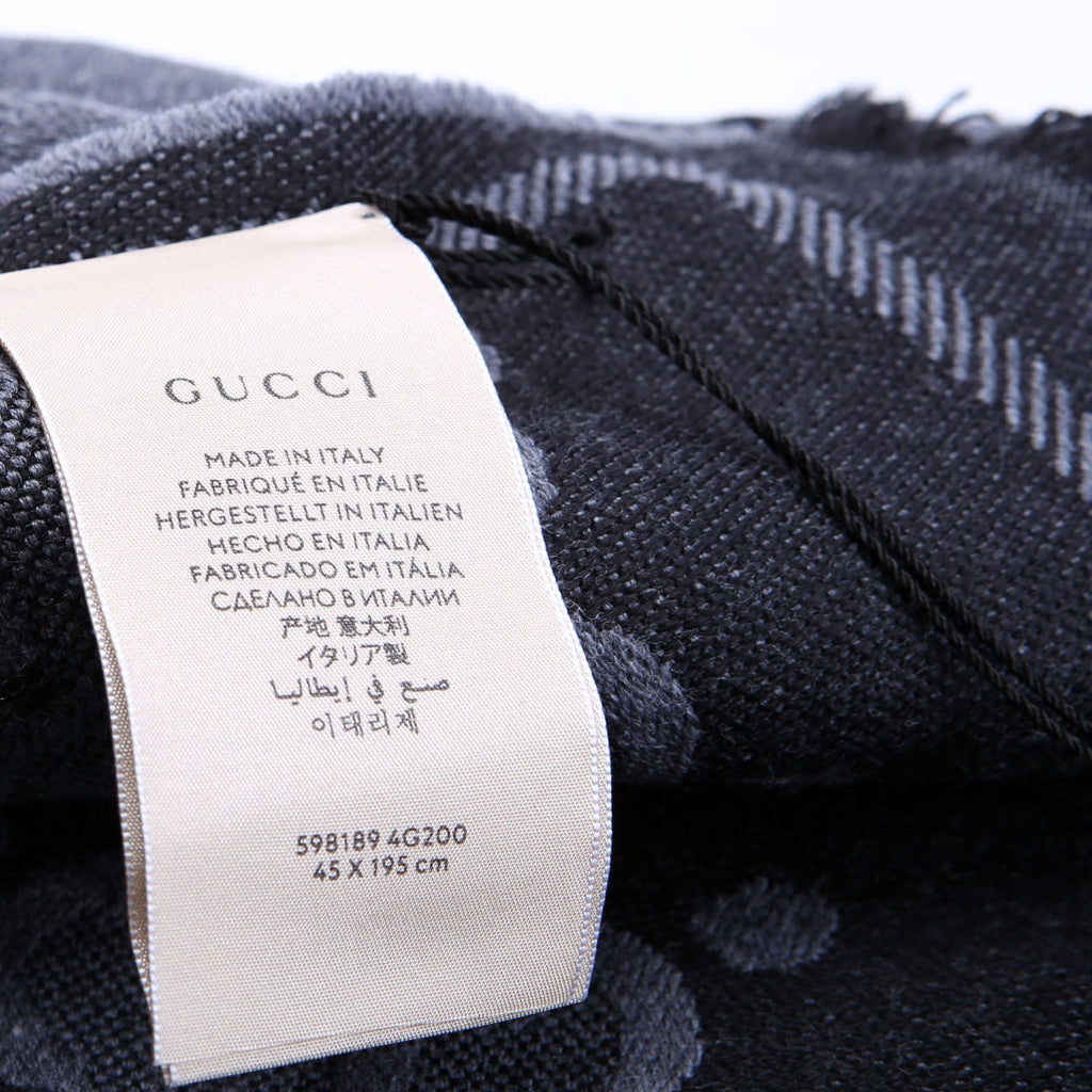 Gucci 598189 GG Logo Wool Scarf