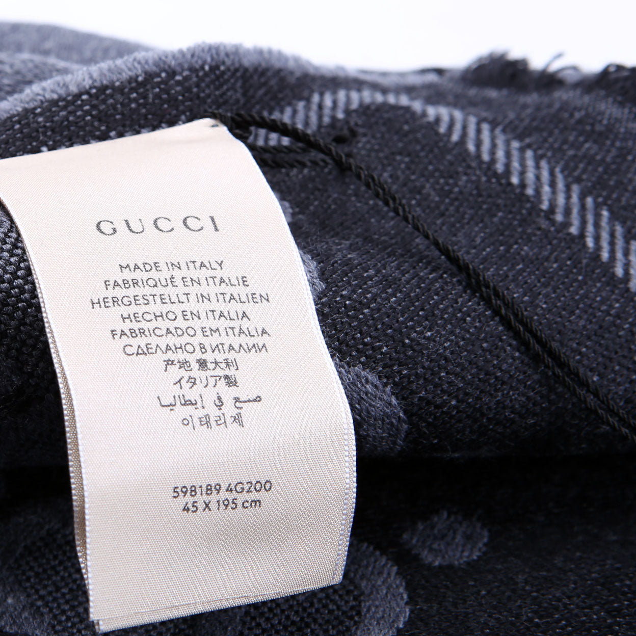 Gucci 598189 GG Logo Wool Scarf