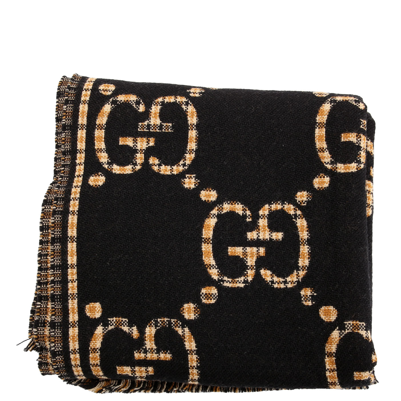 Gucci 660025 GG Check Wool Scarf