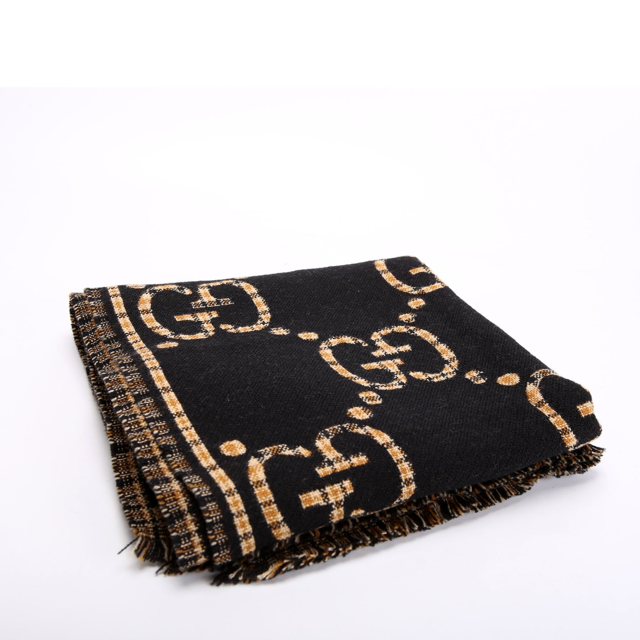 Gucci 660025 GG Check Wool Scarf