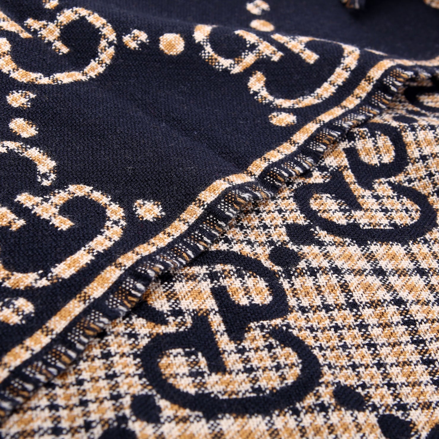 Gucci 660025 GG Check Wool Scarf