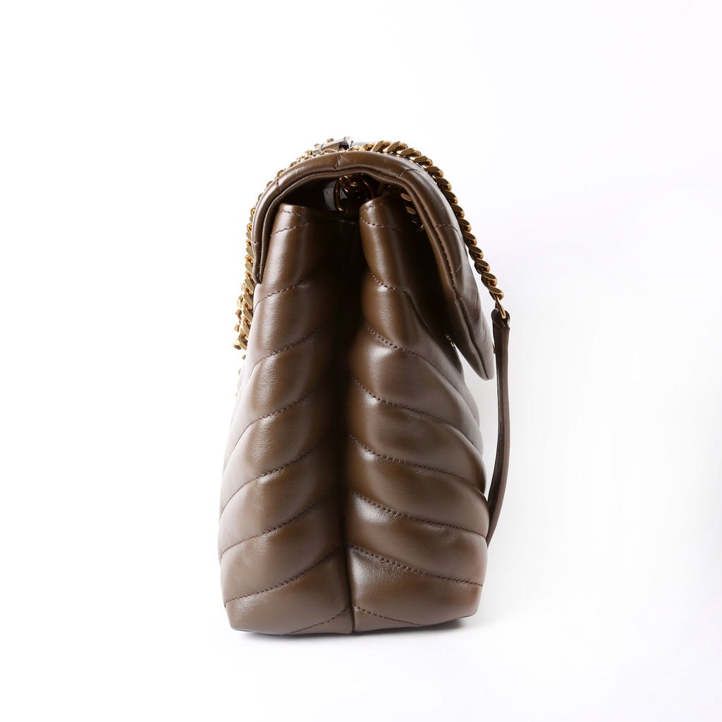 SAINT LAURENT Loulou Medium Quilted 574946 Brown