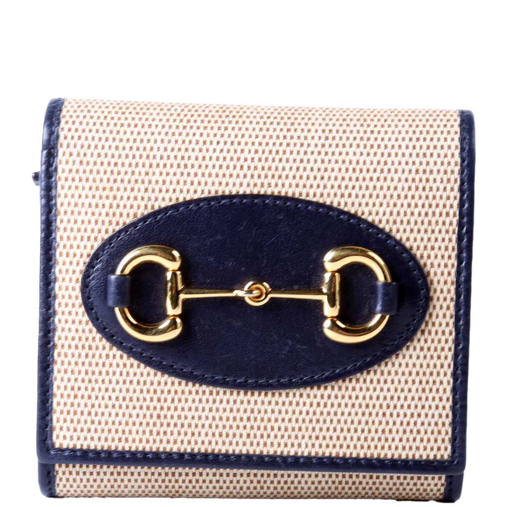Gucci 621887 Horsebit 1955 Card Case Tan/Black