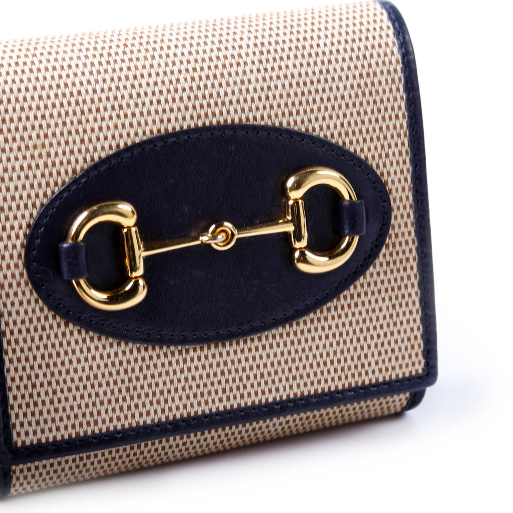 Gucci 621887 Horsebit 1955 Card Case Tan/Black