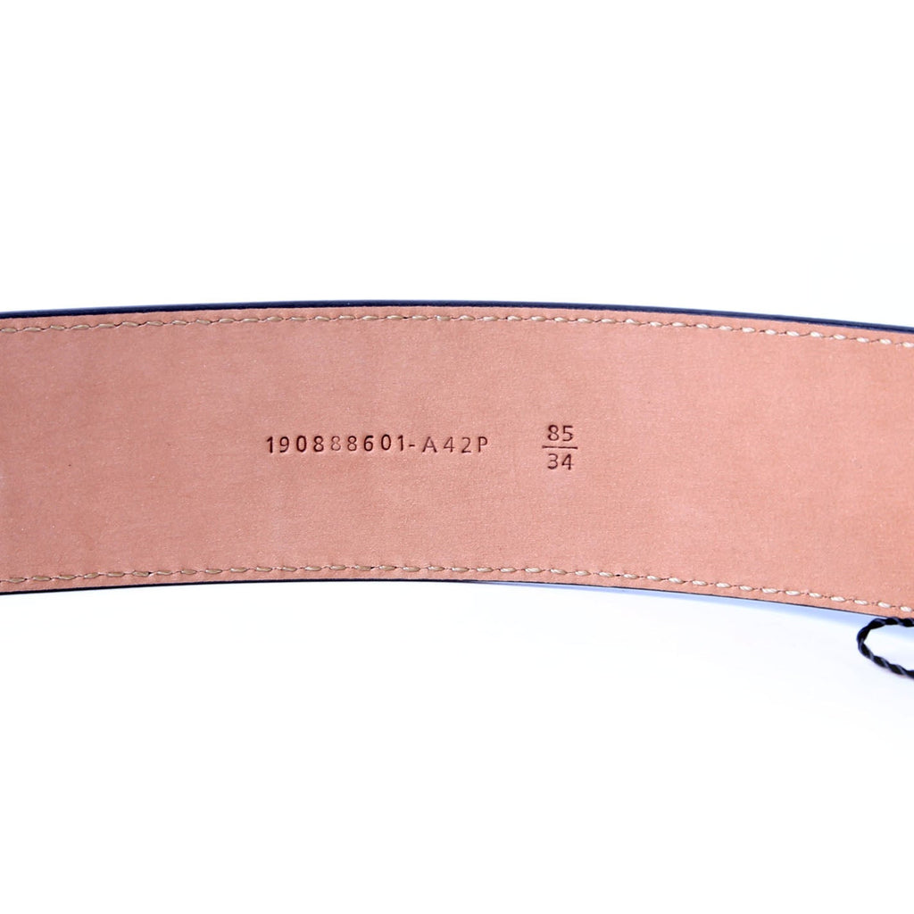 8C0585 F Is Fendi FF Embossed Belt Size 85/34 Black