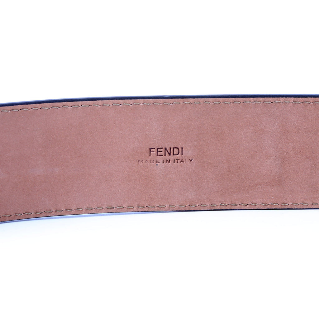 8C0585 F Is Fendi FF Embossed Belt Size 85/34 Black