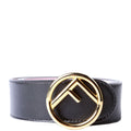 F Is Fendi Reversible Leather Belt Size 90 Black/Pink