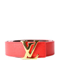 LV Initiales 30MM Reversible Leather/Monogram Belt Size 90/36 Red