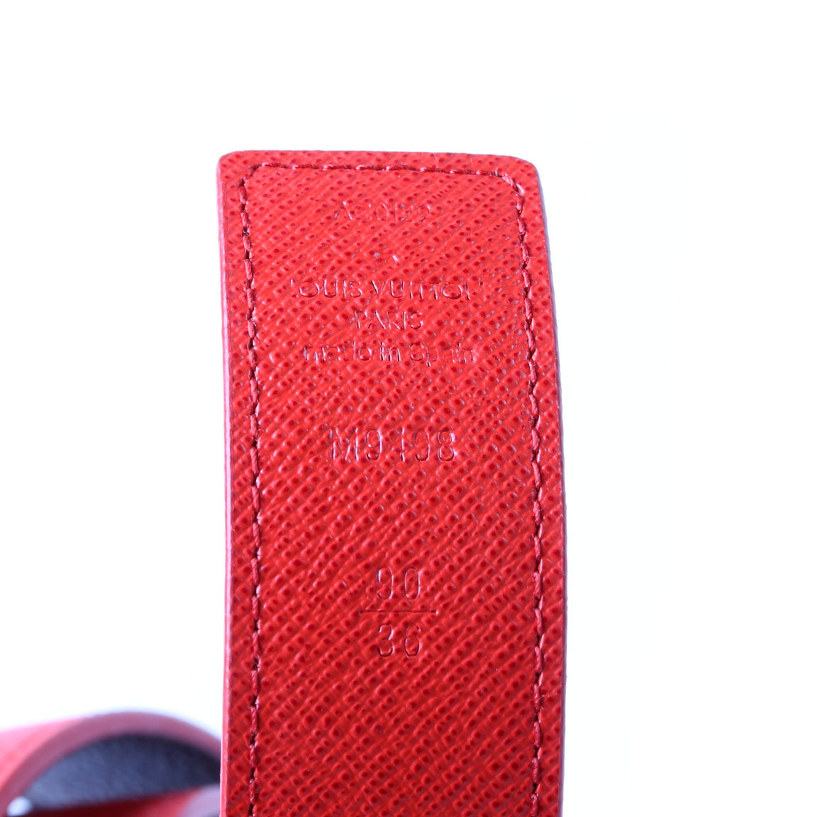 LV Initiales 30MM Reversible Leather/Monogram Belt Size 90/36 Red