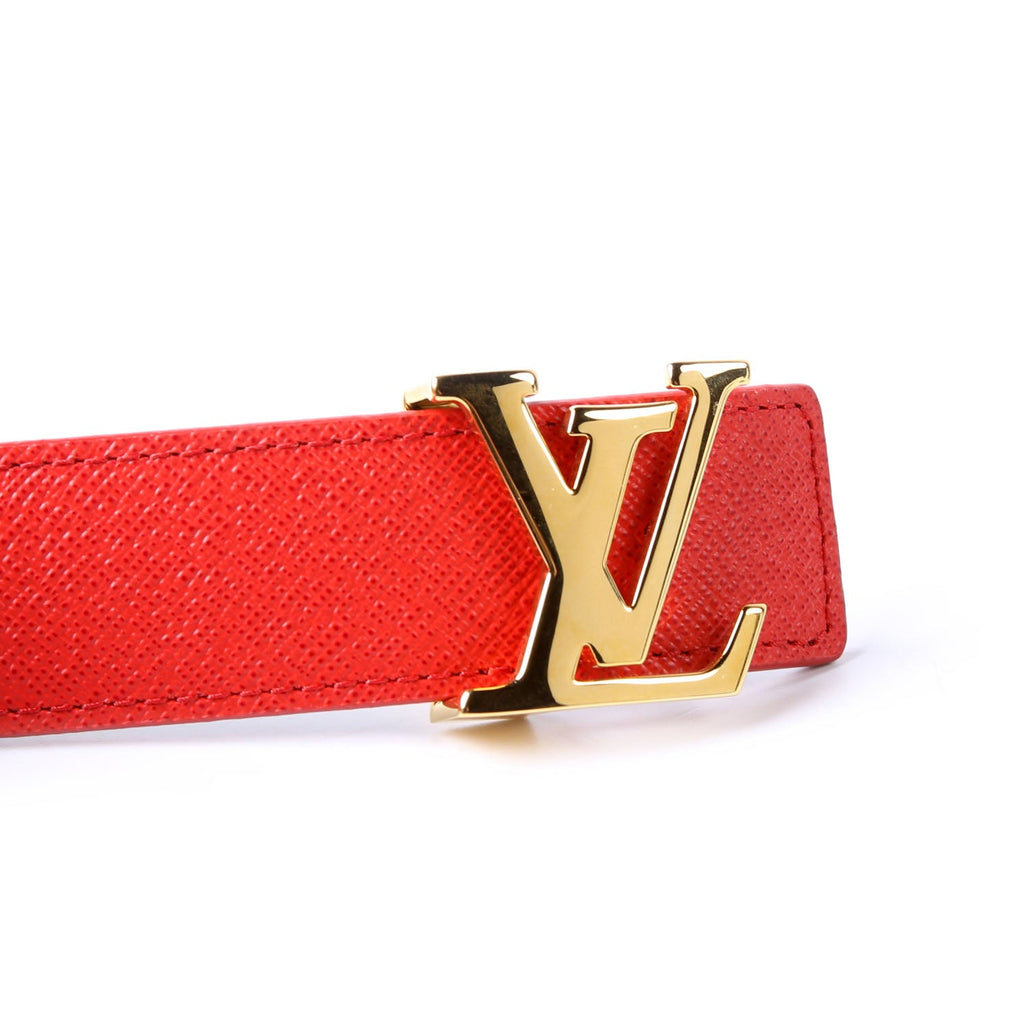 LV Initiales 30MM Reversible Leather/Monogram Belt Size 90/36 Red