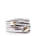 Double X Crossover Ring 925/750 Size 8.5