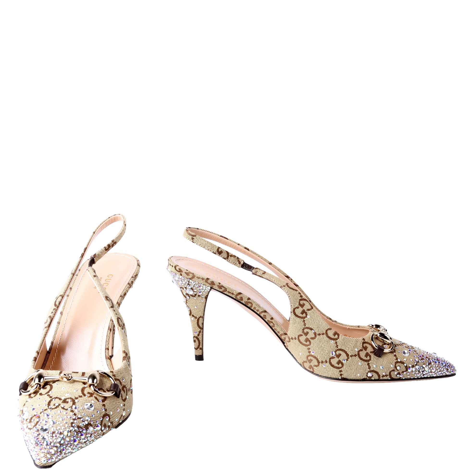 GG Crystal Horsebit Slingback Size 39.5