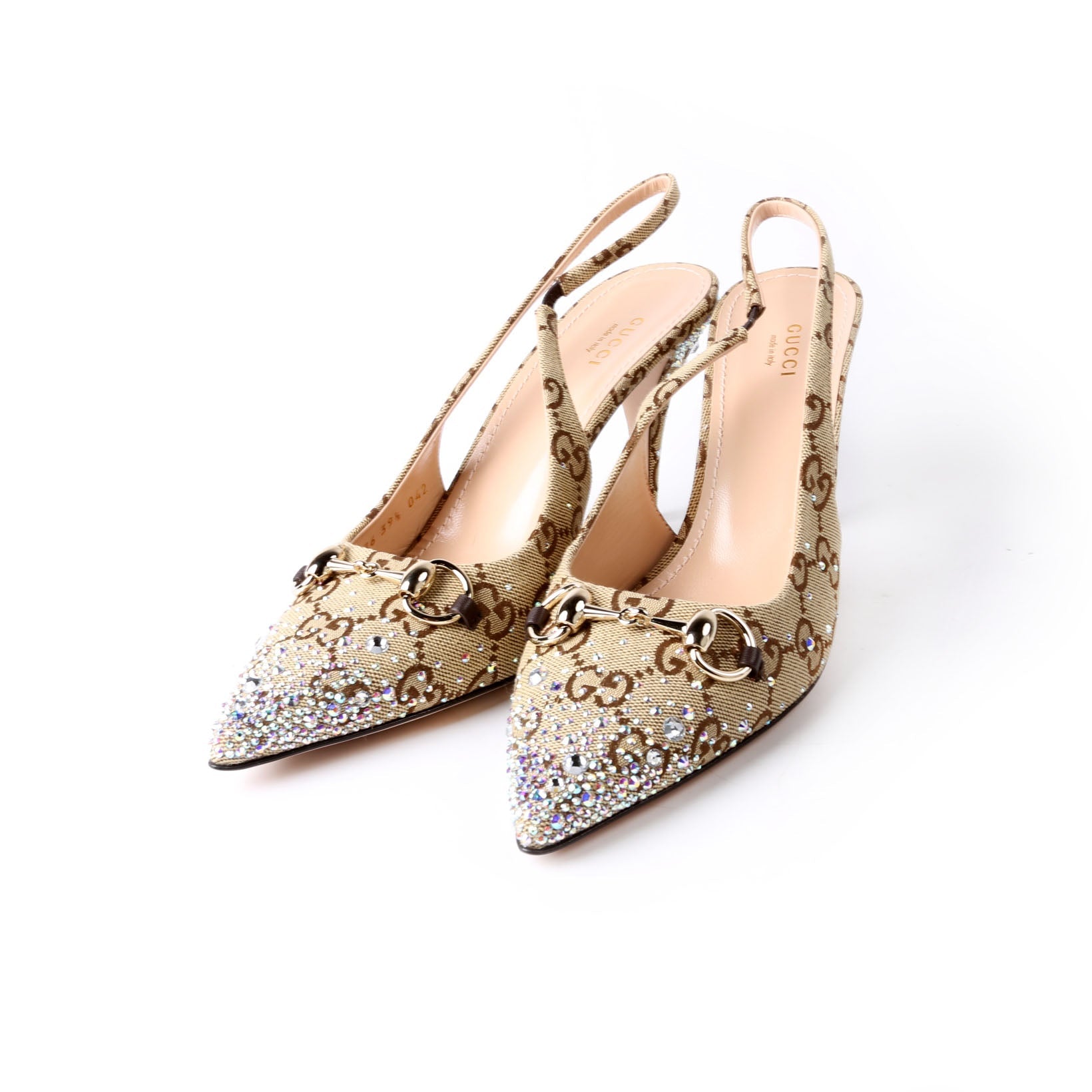 GG Crystal Horsebit Slingback Size 39.5