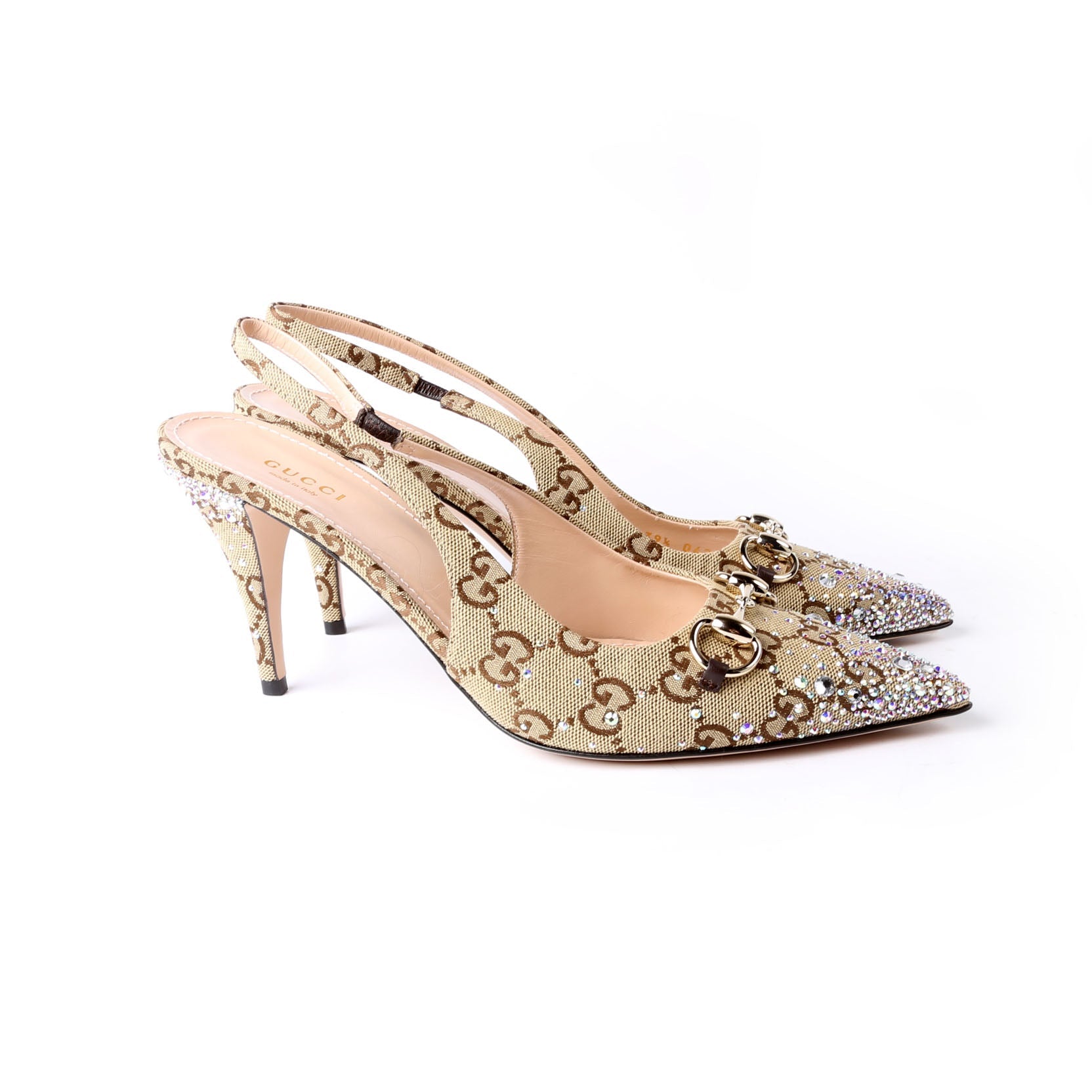 GG Crystal Horsebit Slingback Size 39.5