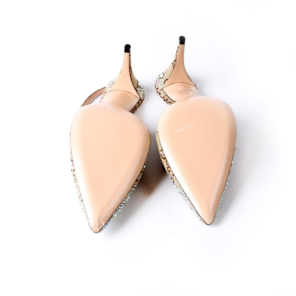 GG Crystal Horsebit Slingback Size 39.5