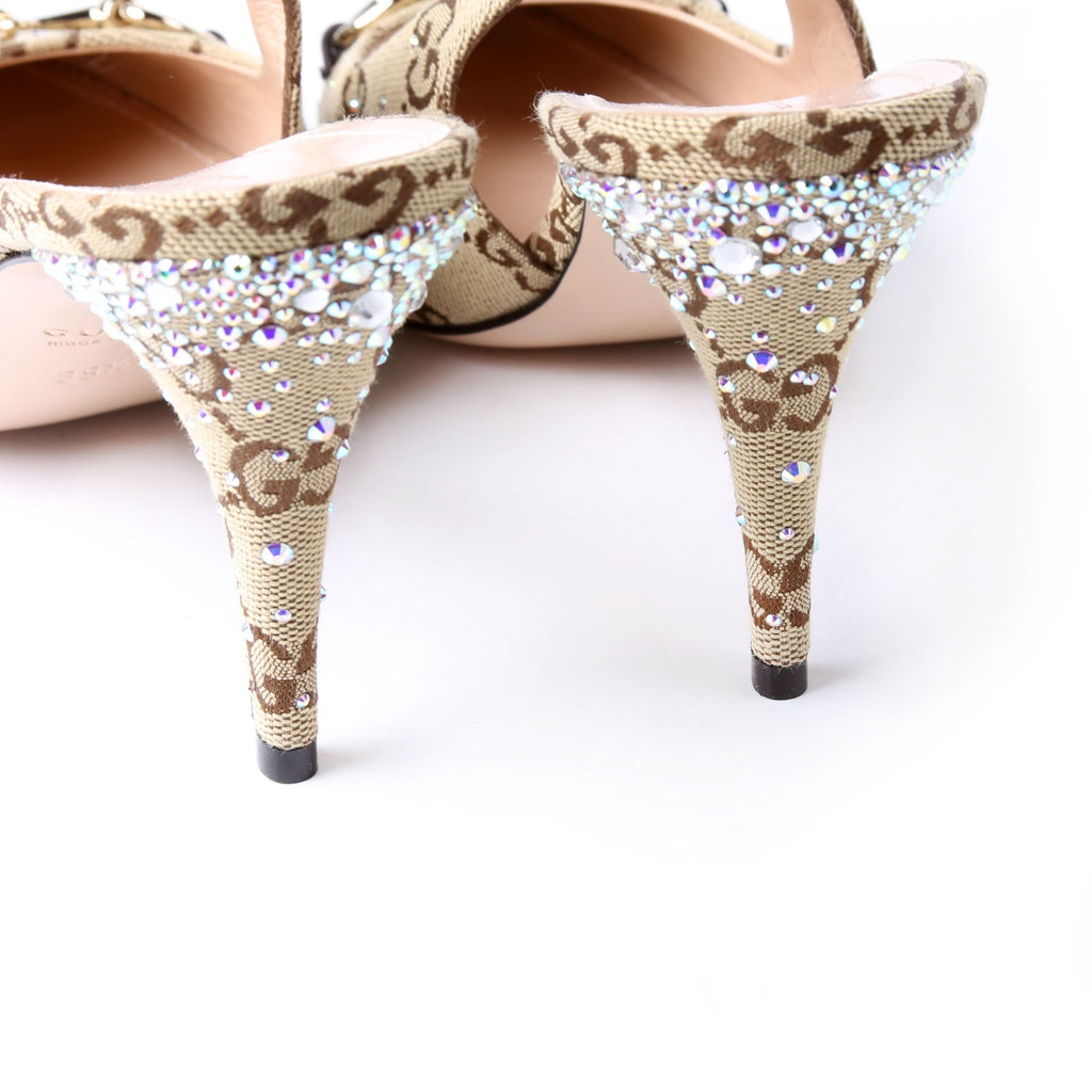 GG Crystal Horsebit Slingback Size 39.5
