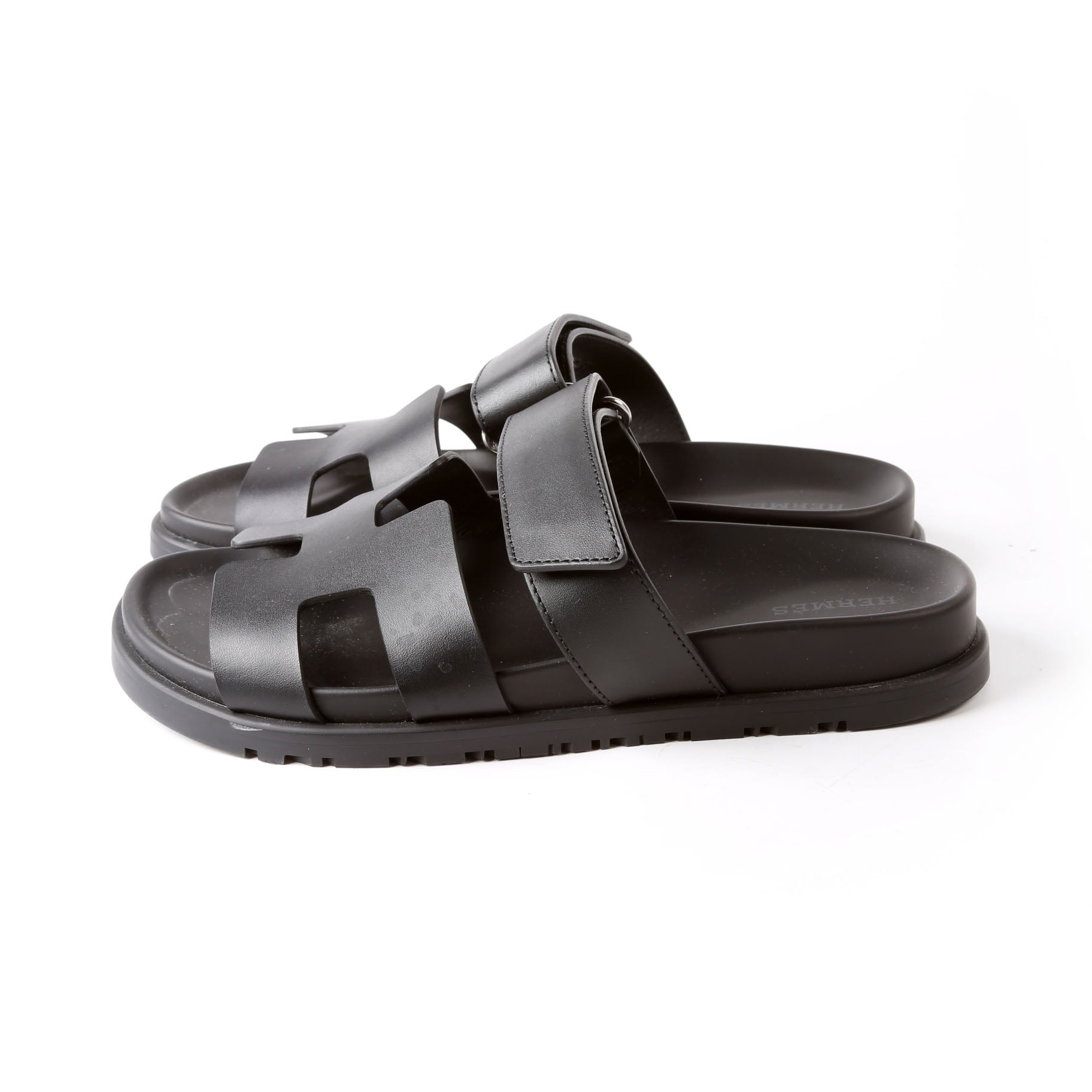 Chypre Leather Sandal Size 37 Black