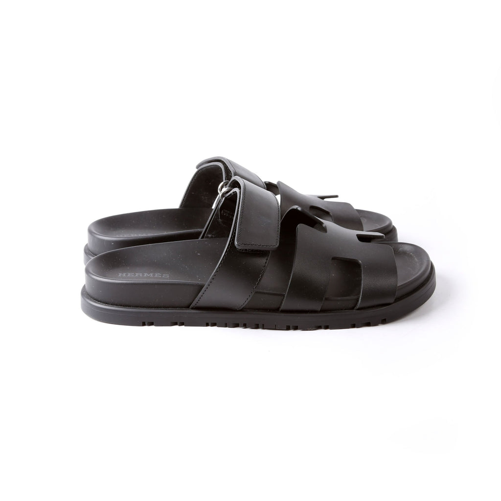 Chypre Leather Sandal Size 37 Black