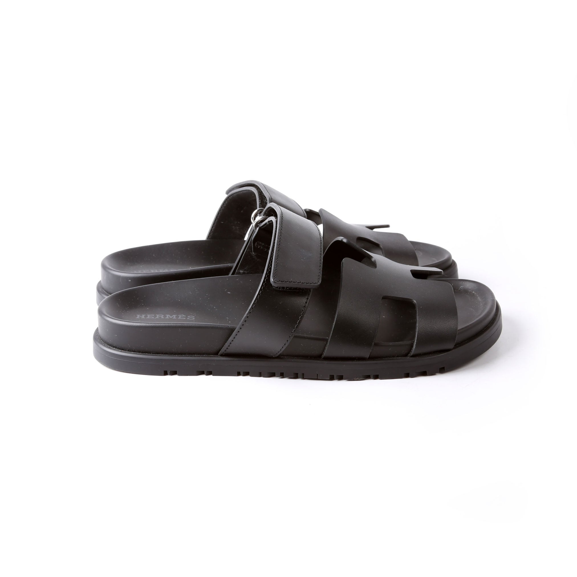 Chypre Leather Sandal Size 37 Black