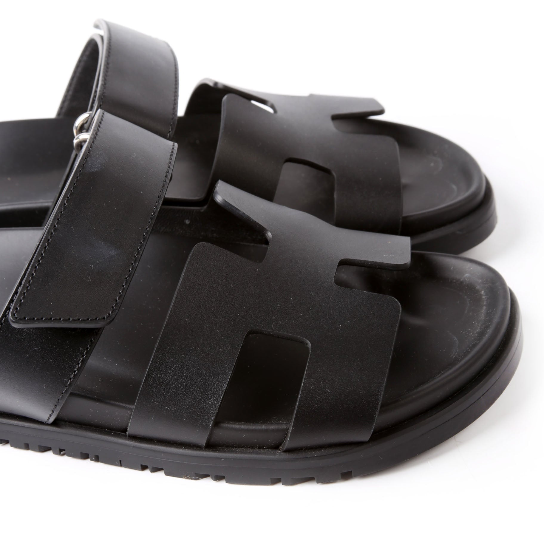 Chypre Leather Sandal Size 37 Black