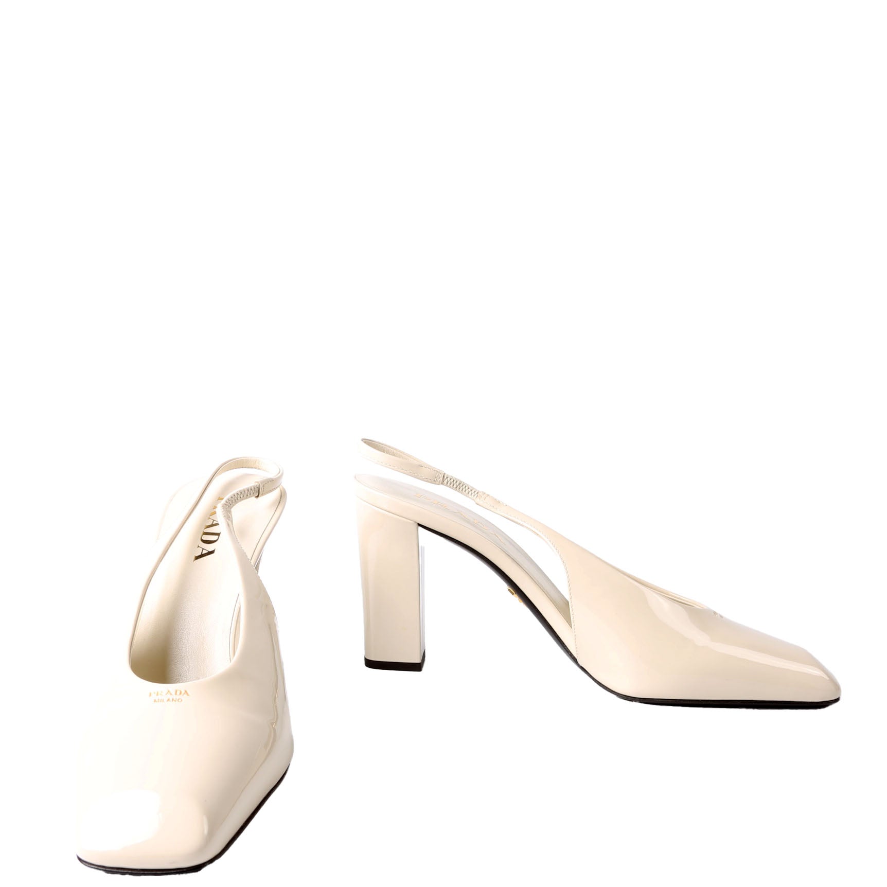 Patent 85MM Slingback Pumps Size 40 Cream