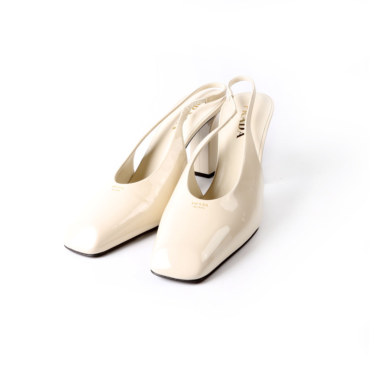 Patent 85MM Slingback Pumps Size 40 Cream
