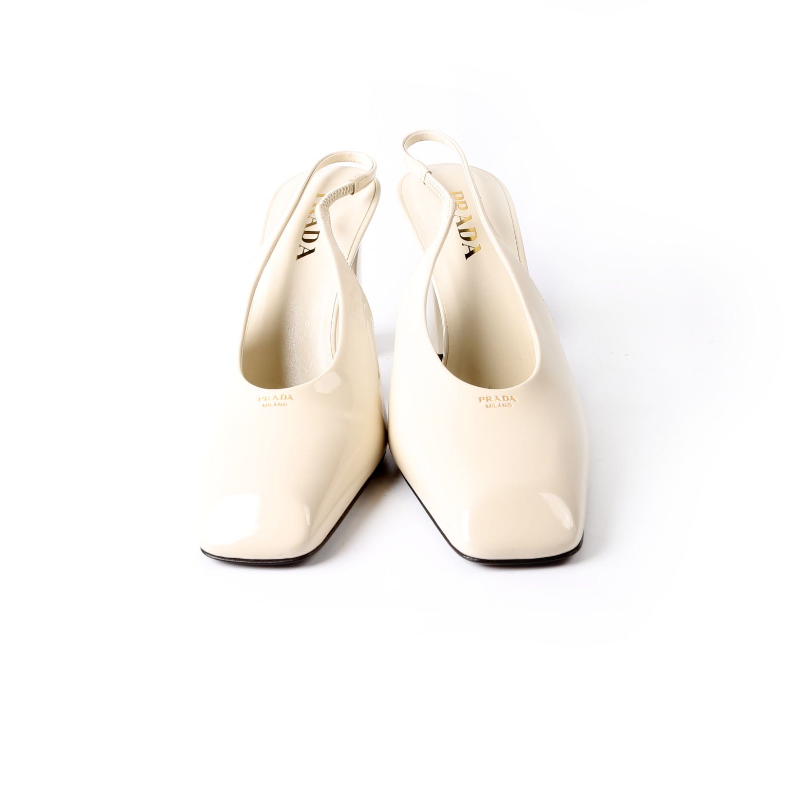 Patent 85MM Slingback Pumps Size 40 Cream